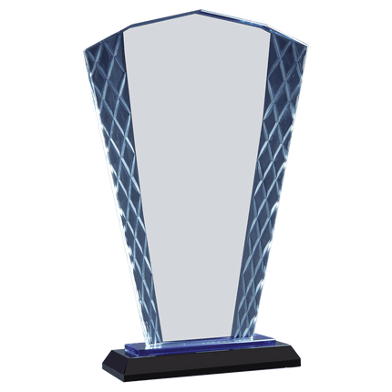 1/2" Clear Fan Accent Glass on Blue & Black Reflective Base