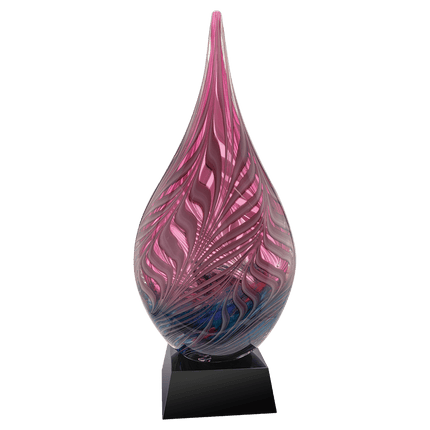 16 1/2" Multi-Color Hollow Raindrop Art Glass