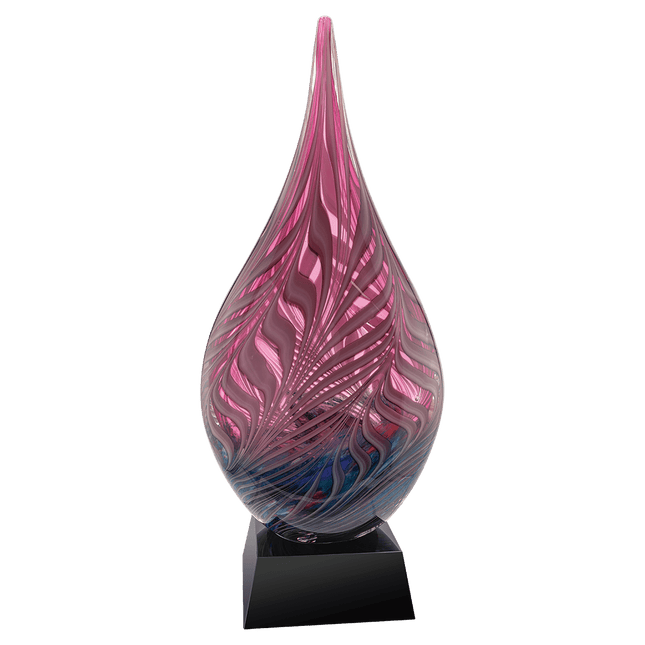 16 1/2" Multi-Color Hollow Raindrop Art Glass