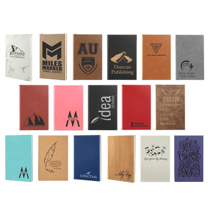 5 1/4" x 8 1/4" Leatherette Journal with Lined Notepad Sample Set