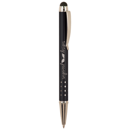 Black with Silver Trim Pen with Stylus