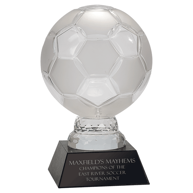 Glass Sports Ball with Marble Base