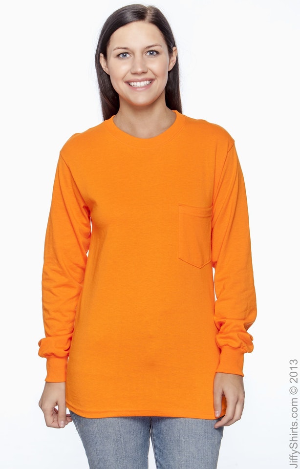 Gildan Adult Unisex Ultra Cotton® 6 oz. Long-Sleeve Pocket T-Shirt G241
